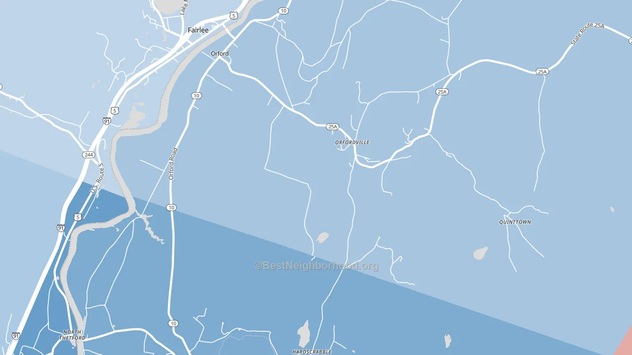 Orfordville, NH block-group political-lean map