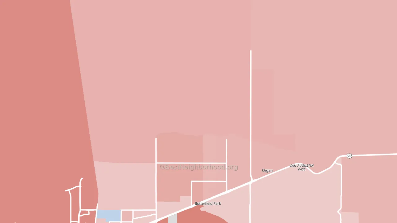 Organ, NM block-group political-lean map