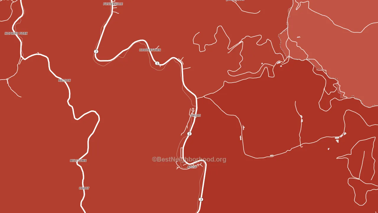 Orgas, WV block-group political-lean map