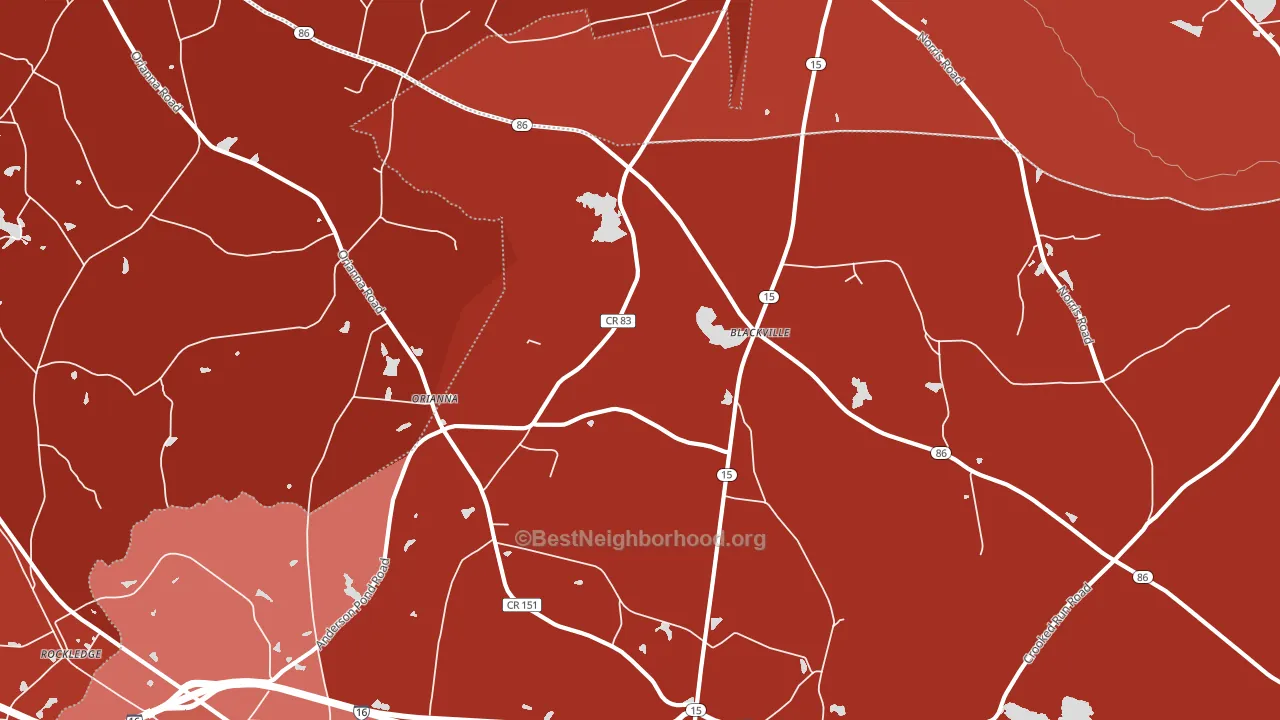 Orianna, GA block-group political-lean map