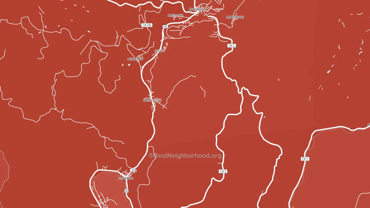 Orient Hill, WV block-group political-lean map
