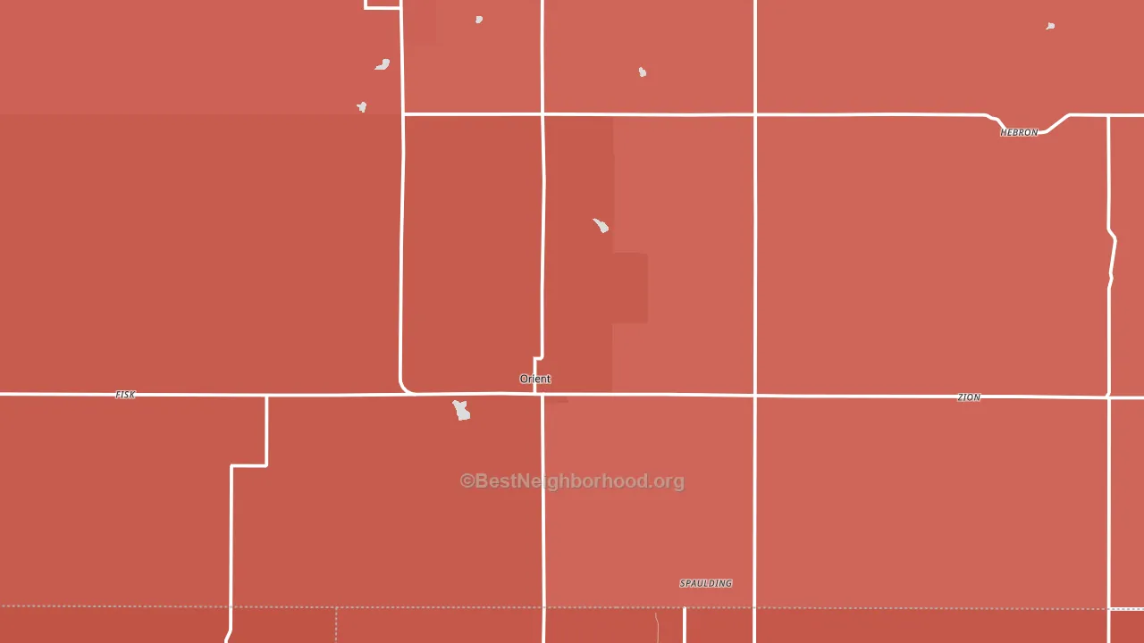 Orient, IA block-group political-lean map