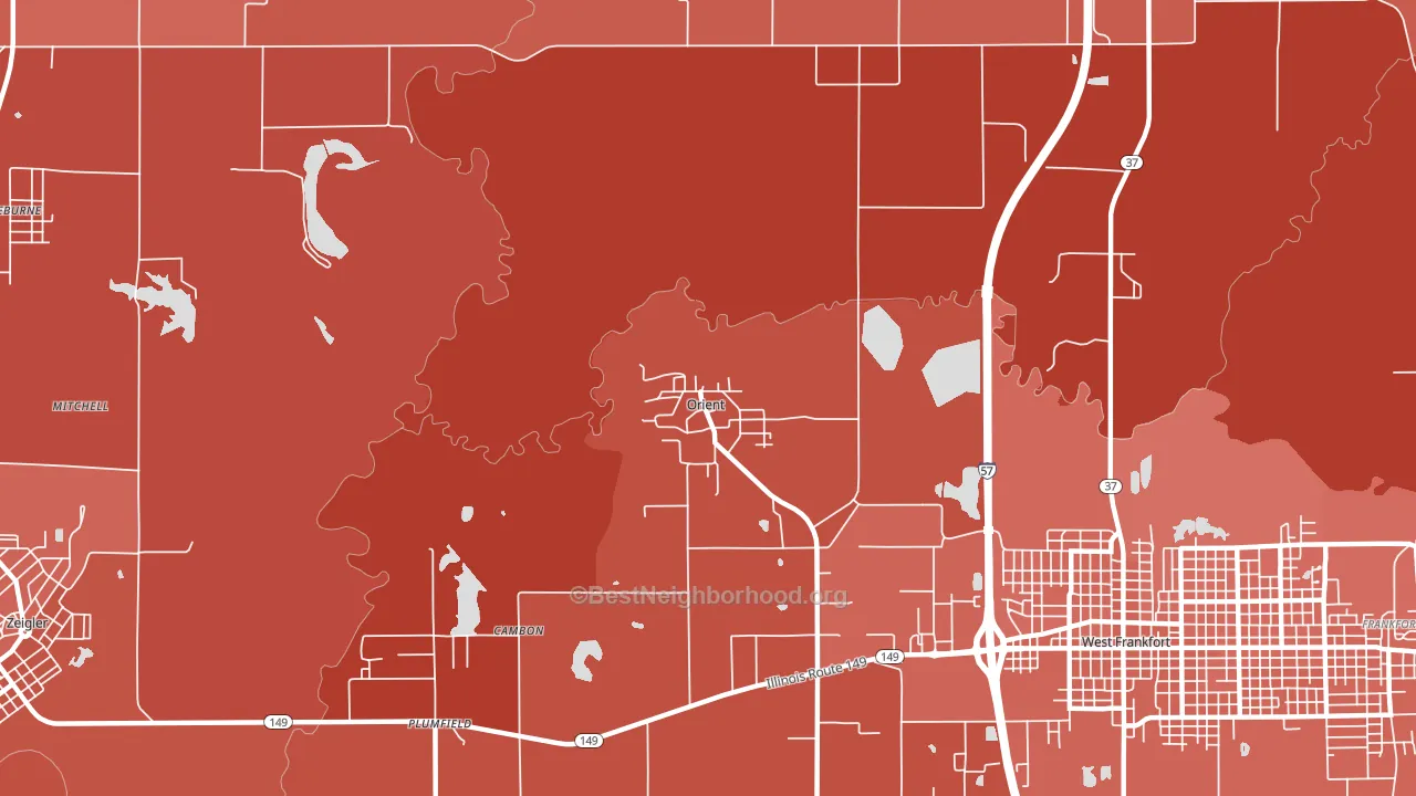 Orient, IL block-group political-lean map