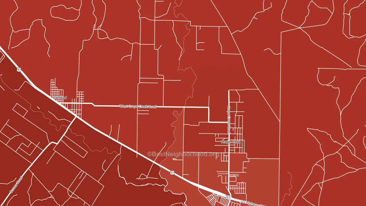 Orient, TX block-group political-lean map