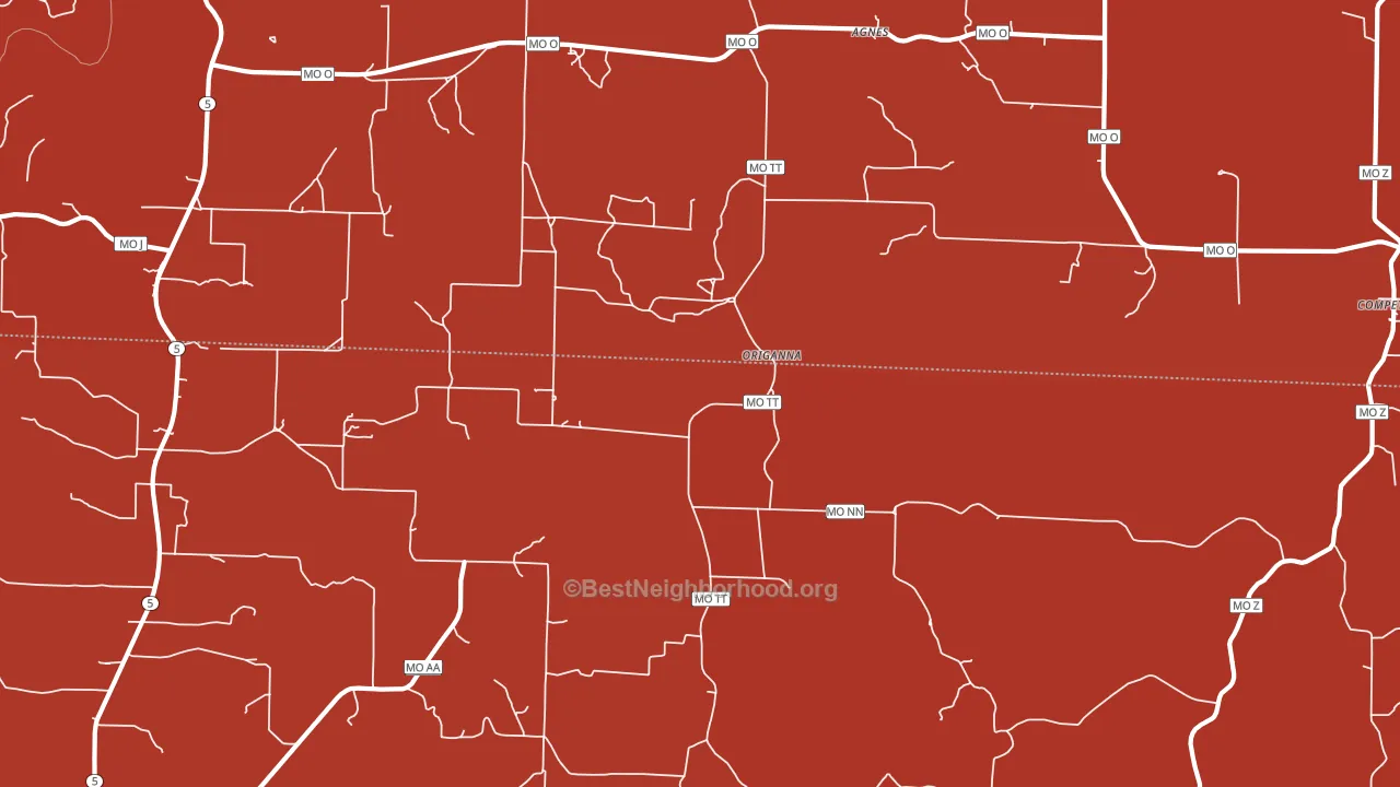 Origanna, MO block-group political-lean map