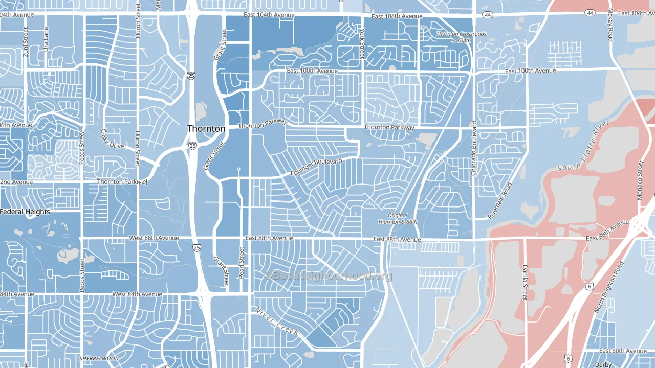Original Thornton, Thornton, CO block-group political-lean map