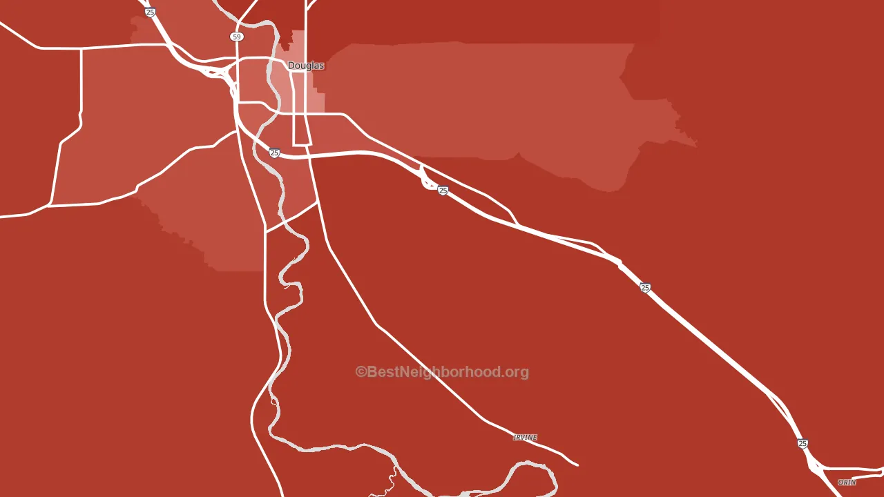 Orin, WY block-group political-lean map