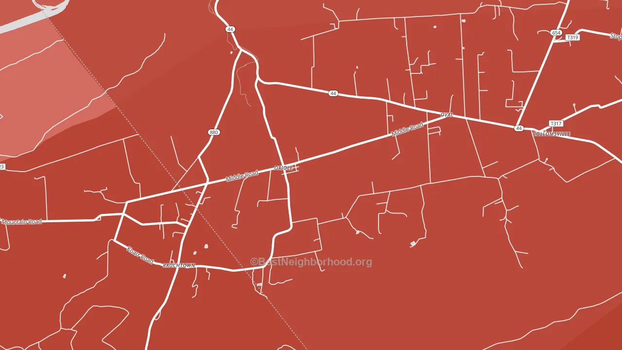 Oriole, PA block-group political-lean map