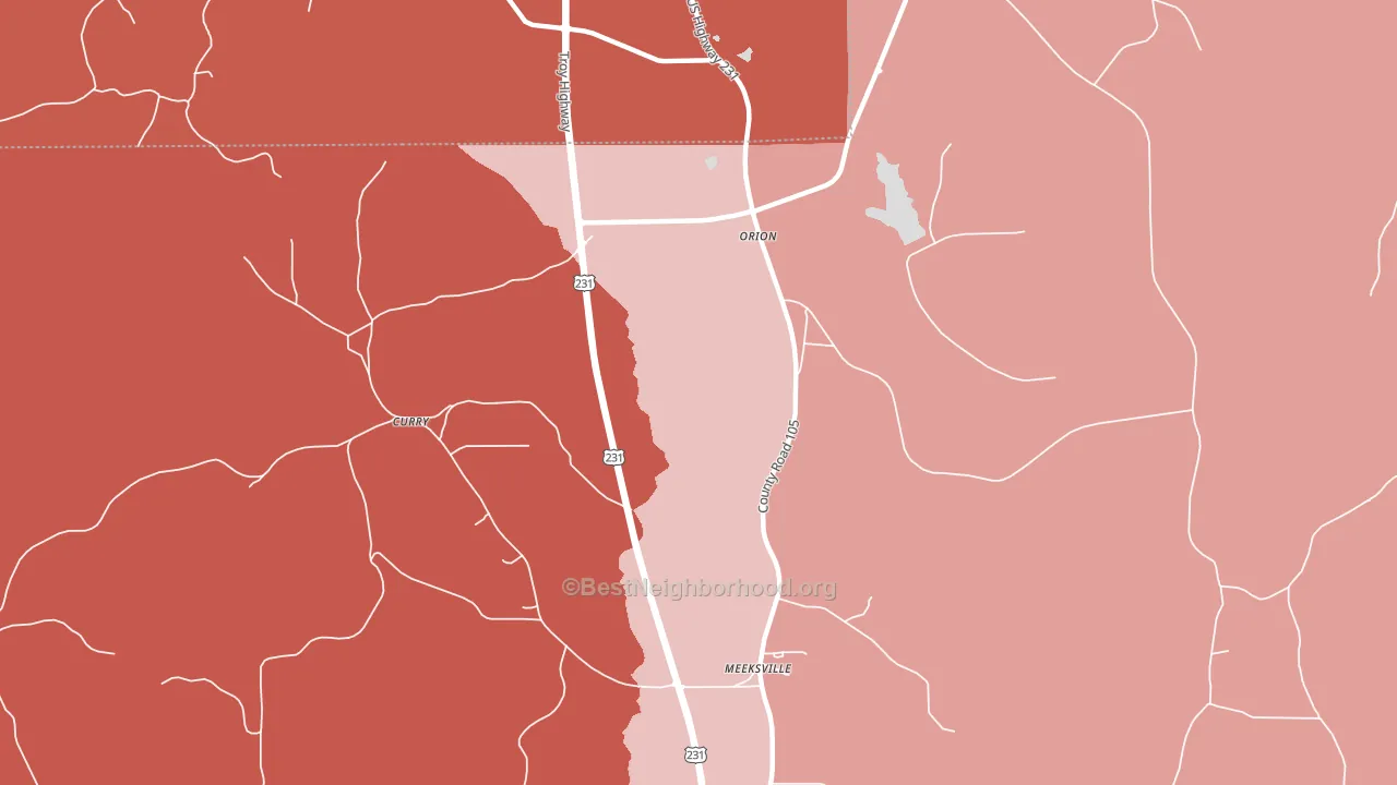 Orion, AL block-group political-lean map