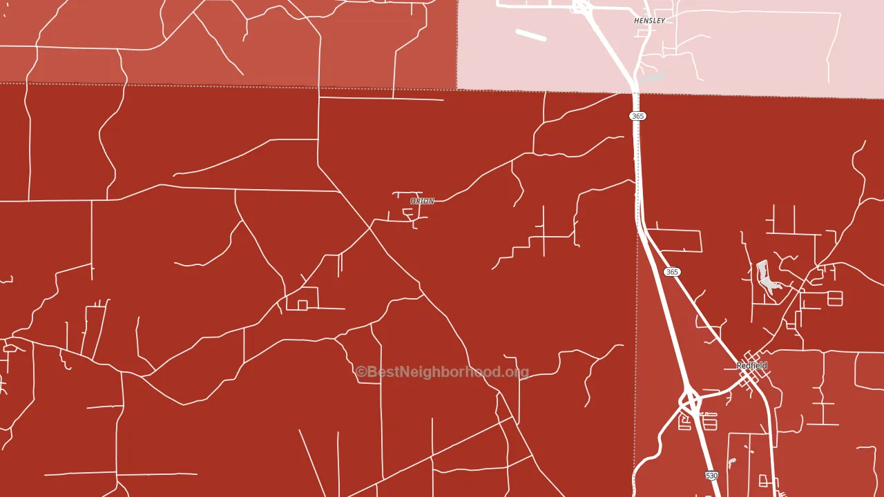 Orion, AR block-group political-lean map