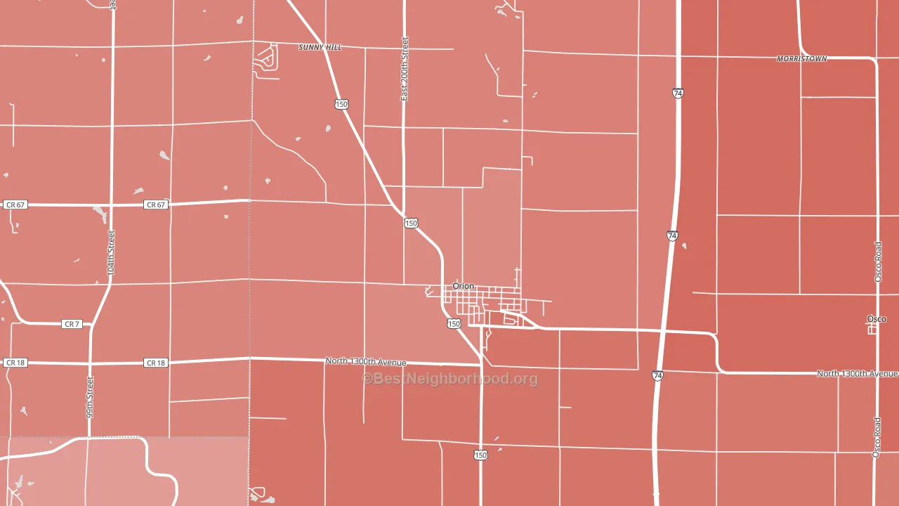 Orion, IL block-group political-lean map
