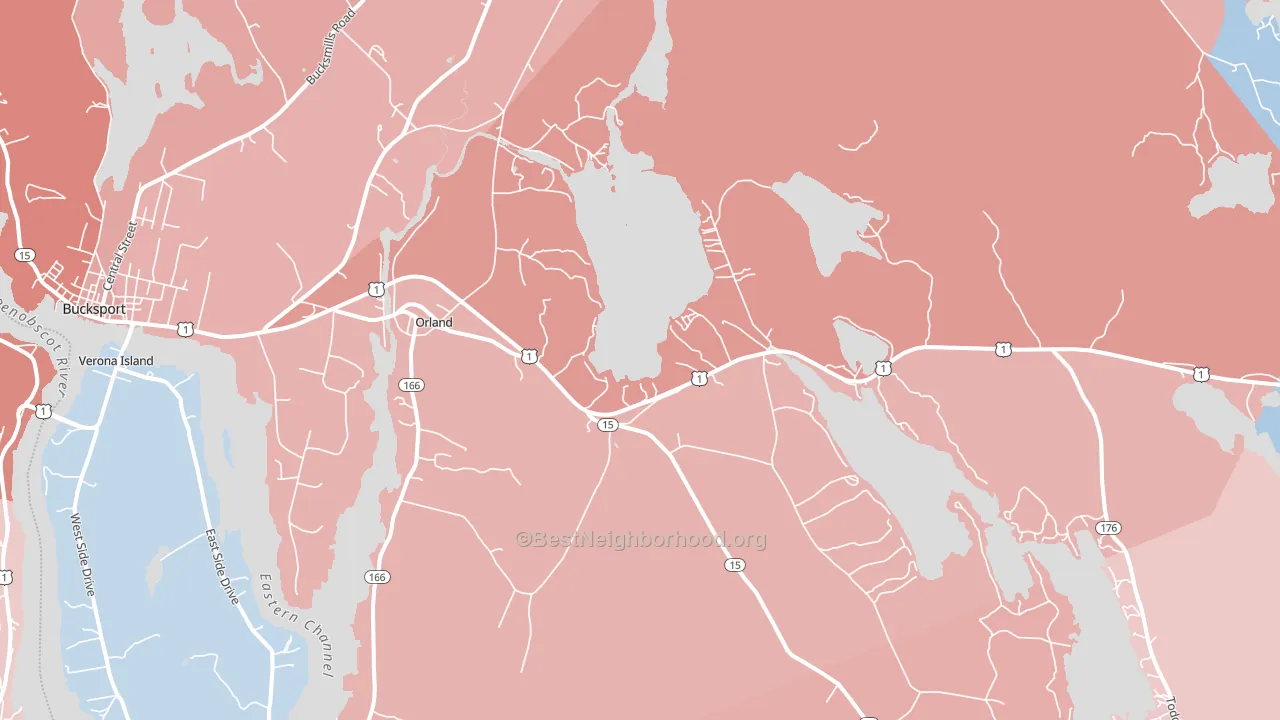 Orland, ME block-group political-lean map