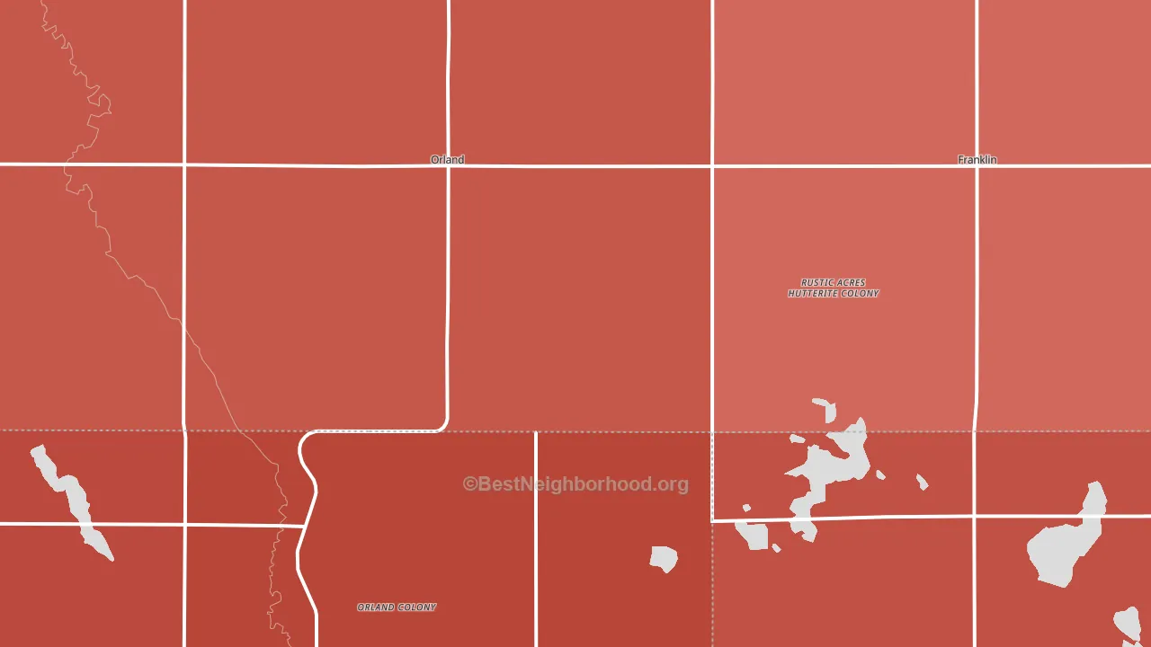 Orland, SD block-group political-lean map