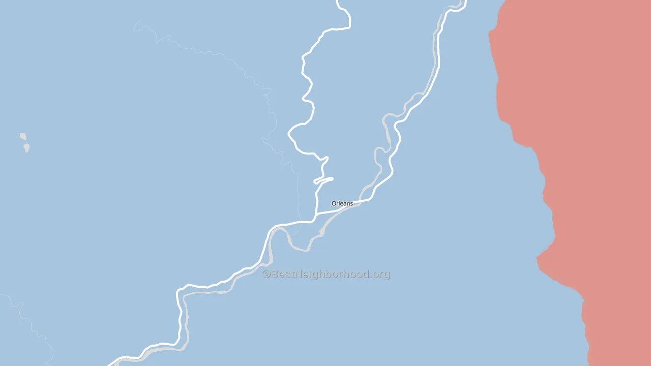 Orleans, CA block-group political-lean map