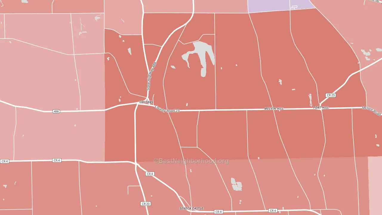 Orleans, NY block-group political-lean map
