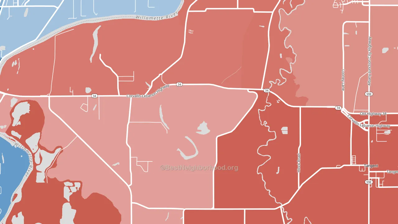 Orleans, OR block-group political-lean map
