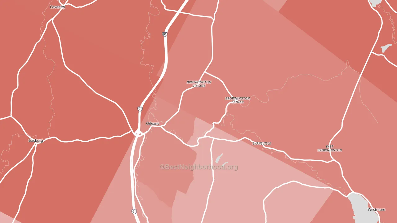 Orleans, VT block-group political-lean map