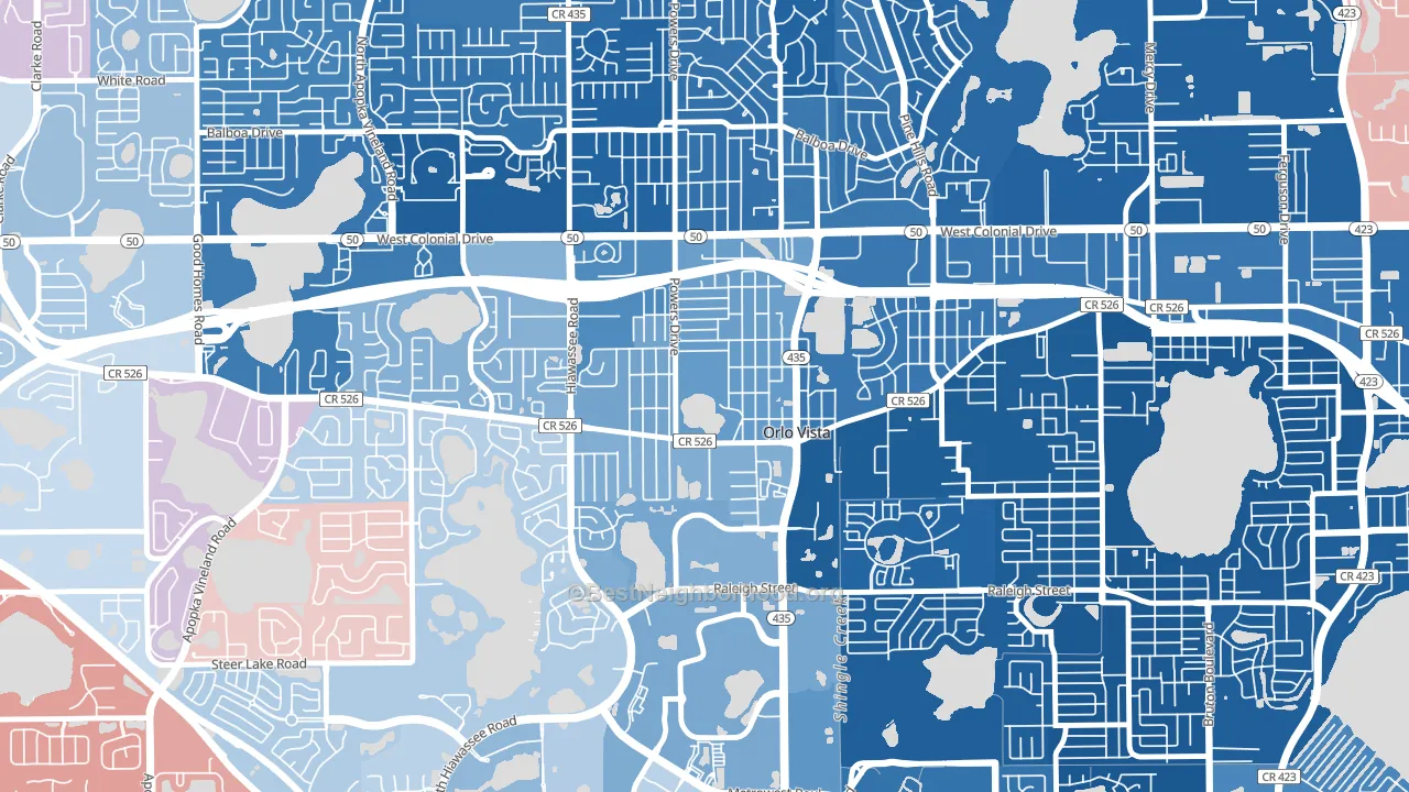 Orlovista, FL block-group political-lean map