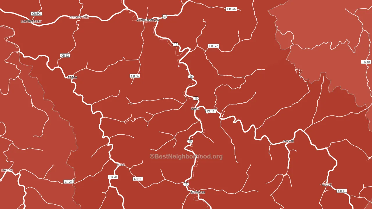 Orma, WV block-group political-lean map