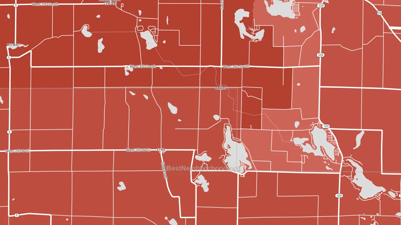 Ormas, IN block-group political-lean map