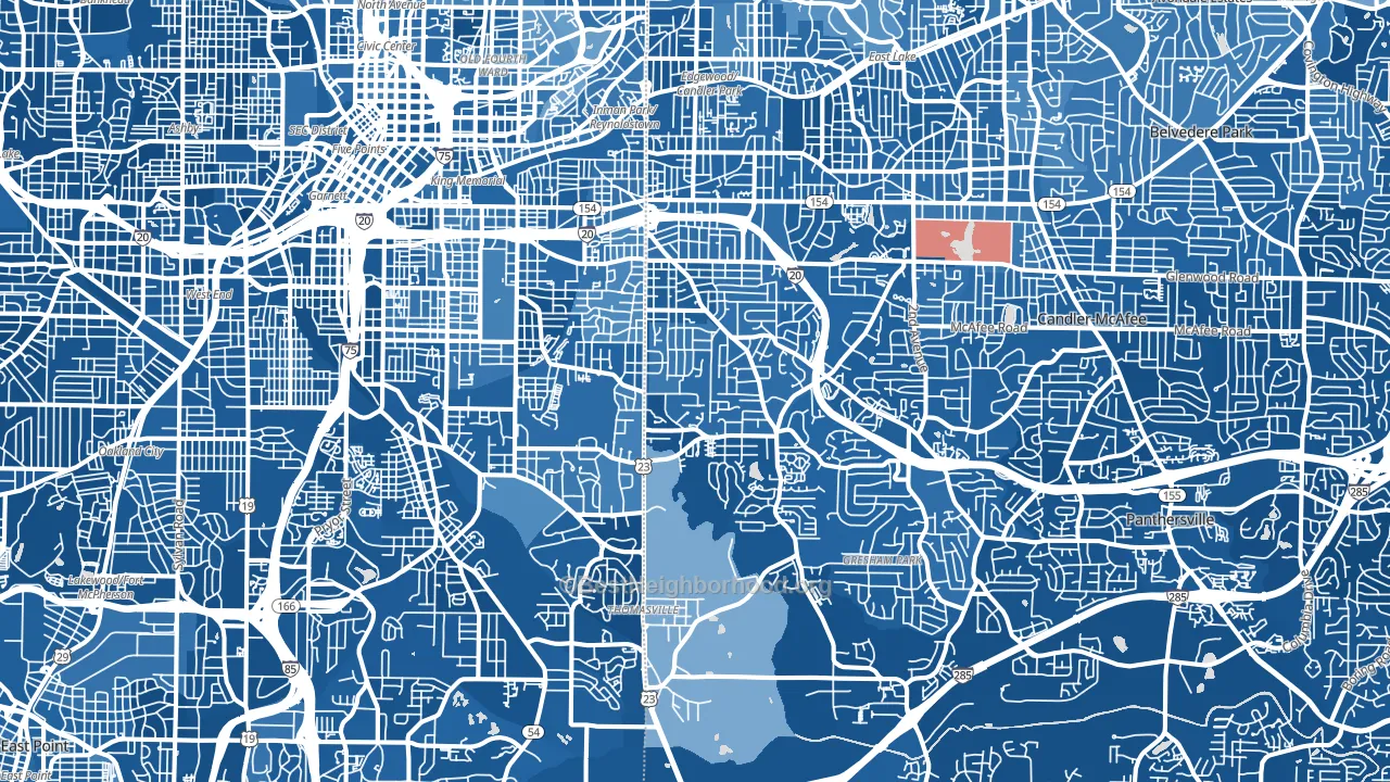 Ormewood Park-East Atlanta, Atlanta, GA block-group political-lean map