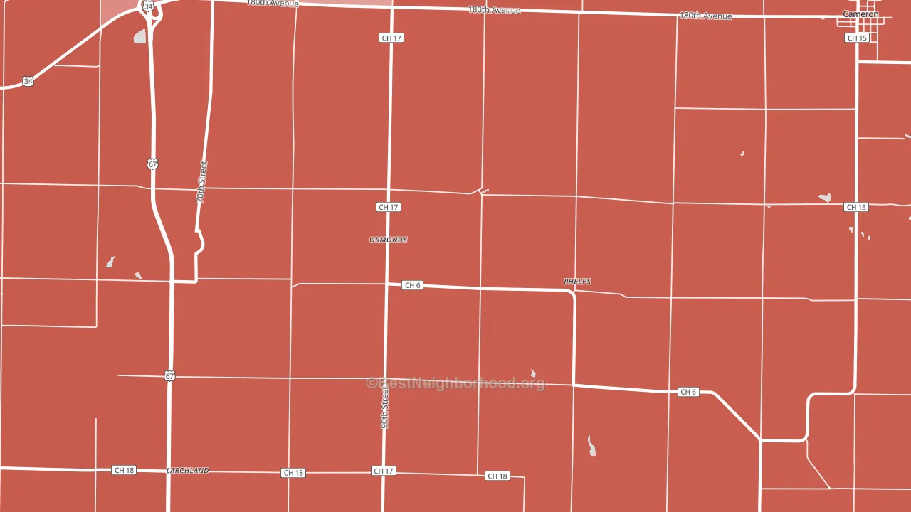 Ormonde, IL block-group political-lean map