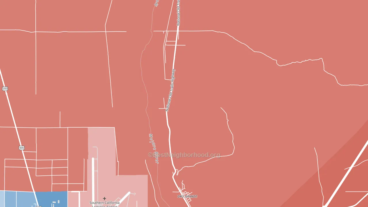 Oro Grande, CA block-group political-lean map