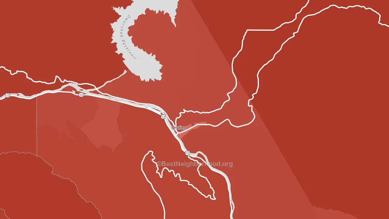Orofino, ID block-group political-lean map