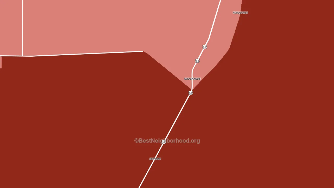Orogrande, NM block-group political-lean map
