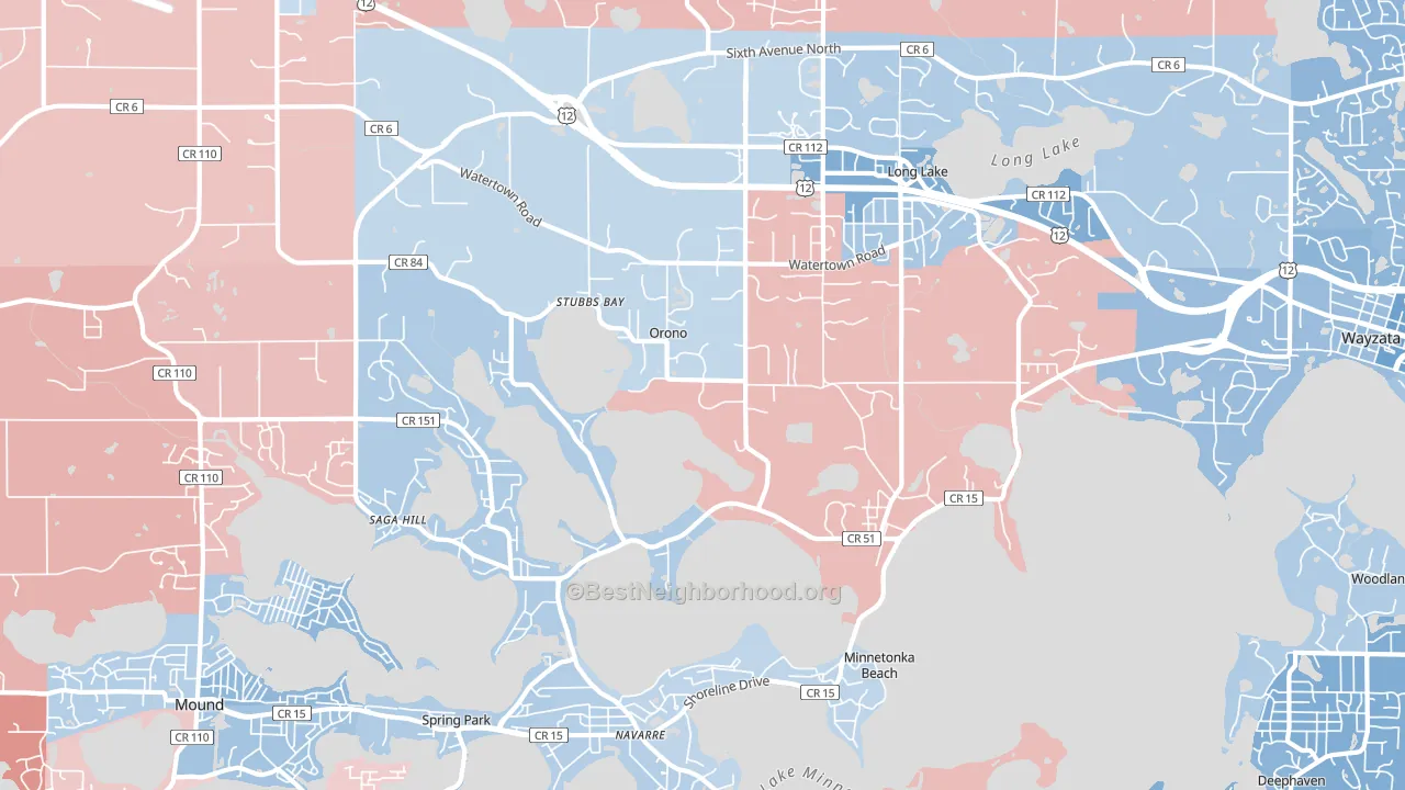 Orono, MN block-group political-lean map