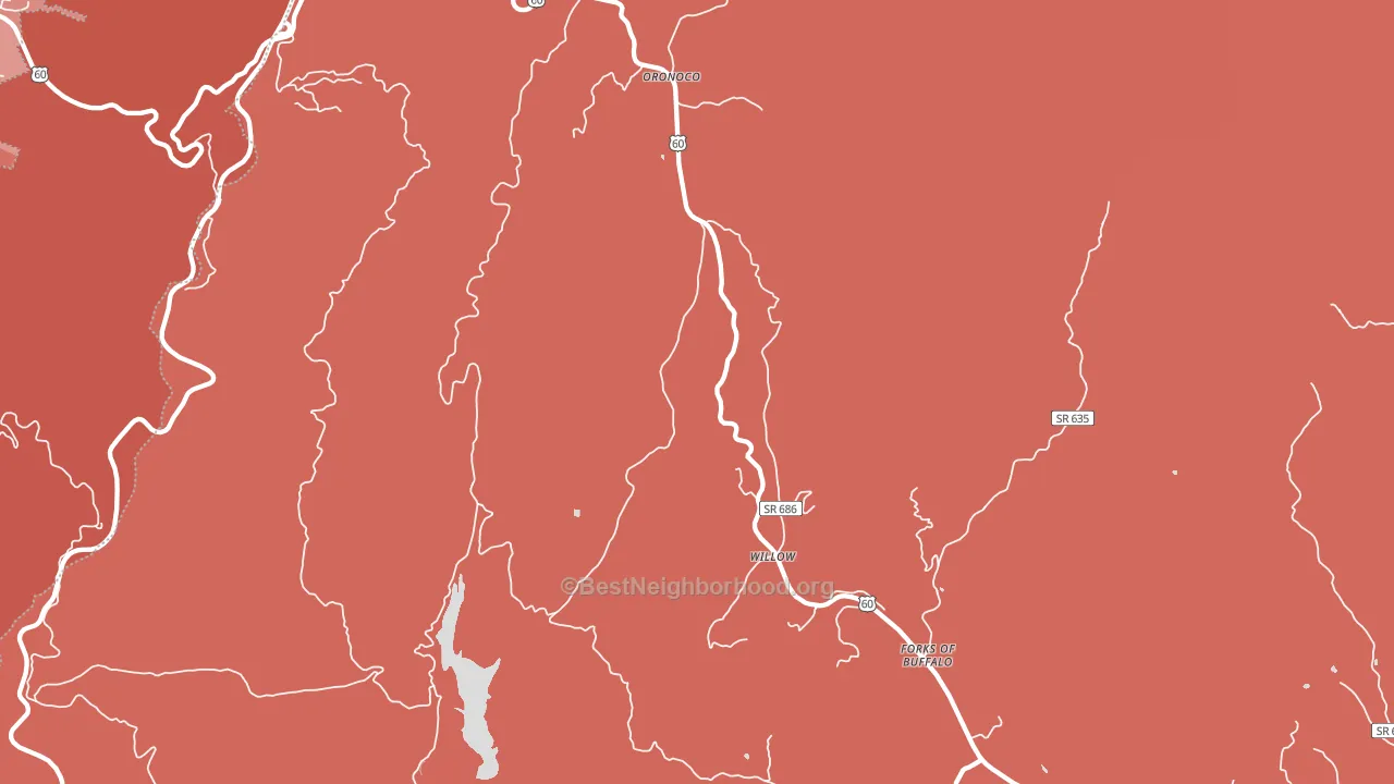 Oronoco, VA block-group political-lean map