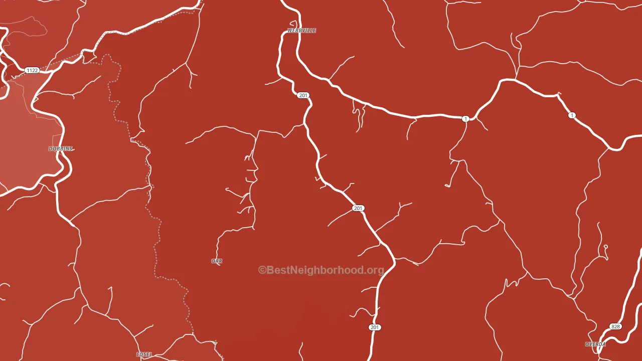 Orr, KY block-group political-lean map