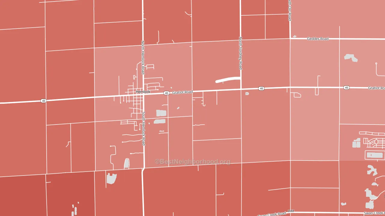 Orr, MI block-group political-lean map
