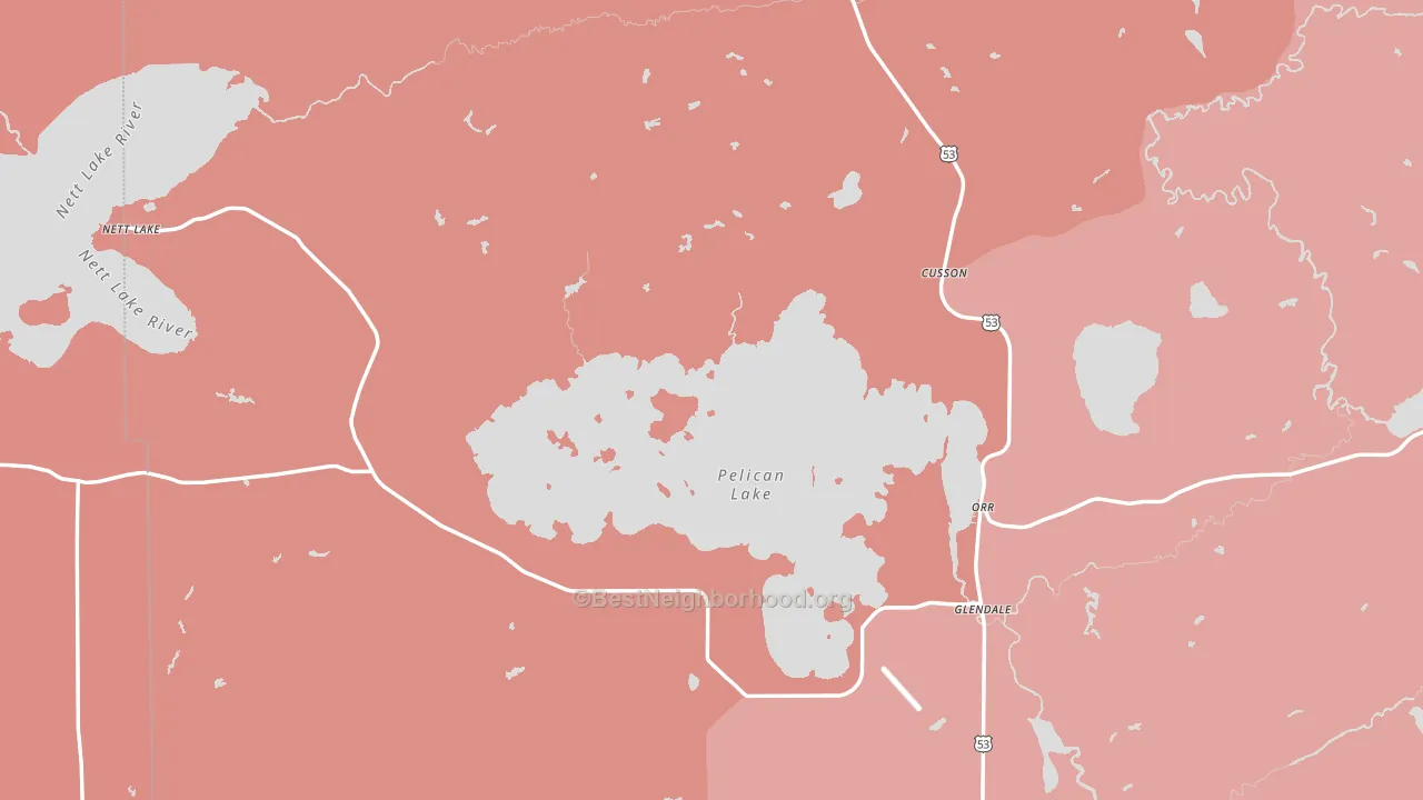 Orr, MN block-group political-lean map