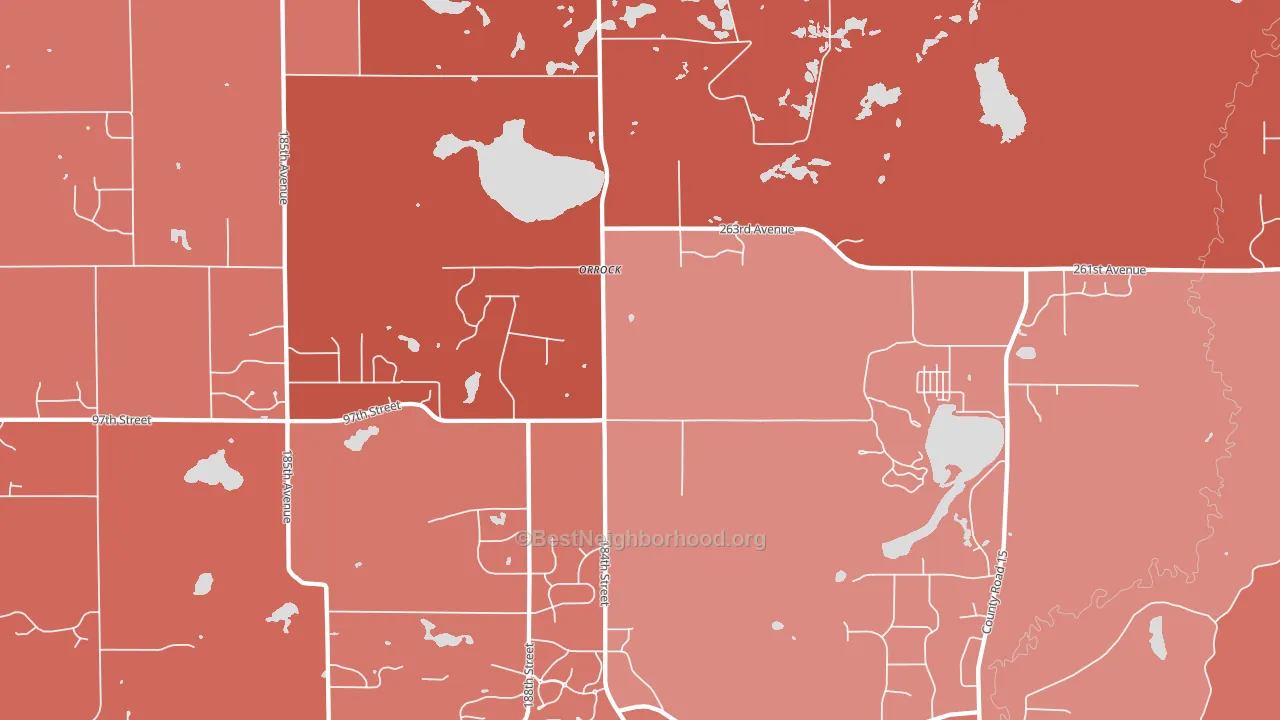 Orrock, MN block-group political-lean map