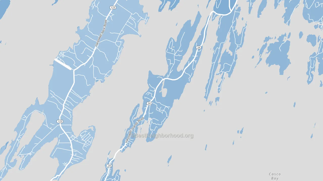 Orrs Island, ME block-group political-lean map
