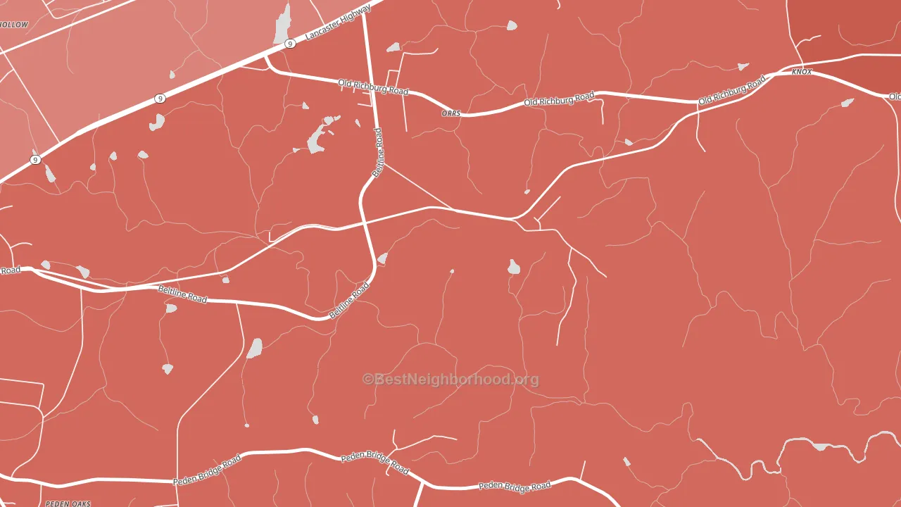 Orrs, SC block-group political-lean map