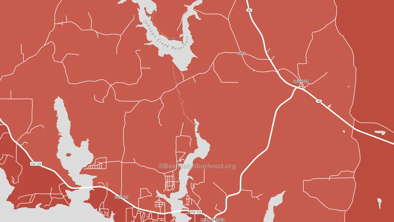 Orrs, TX block-group political-lean map