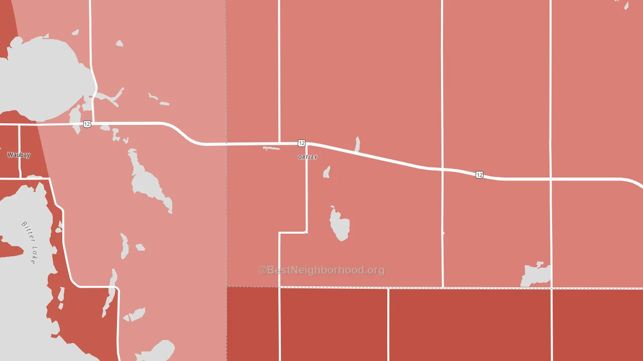 Ortley, SD block-group political-lean map