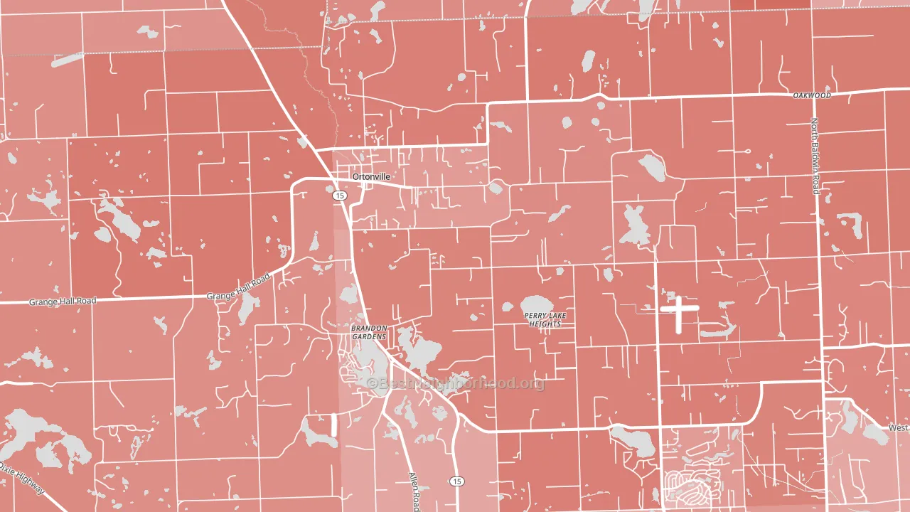 Ortonville, MI block-group political-lean map