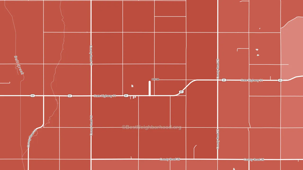 Orum, NE block-group political-lean map