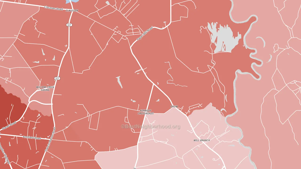 Orum, SC block-group political-lean map