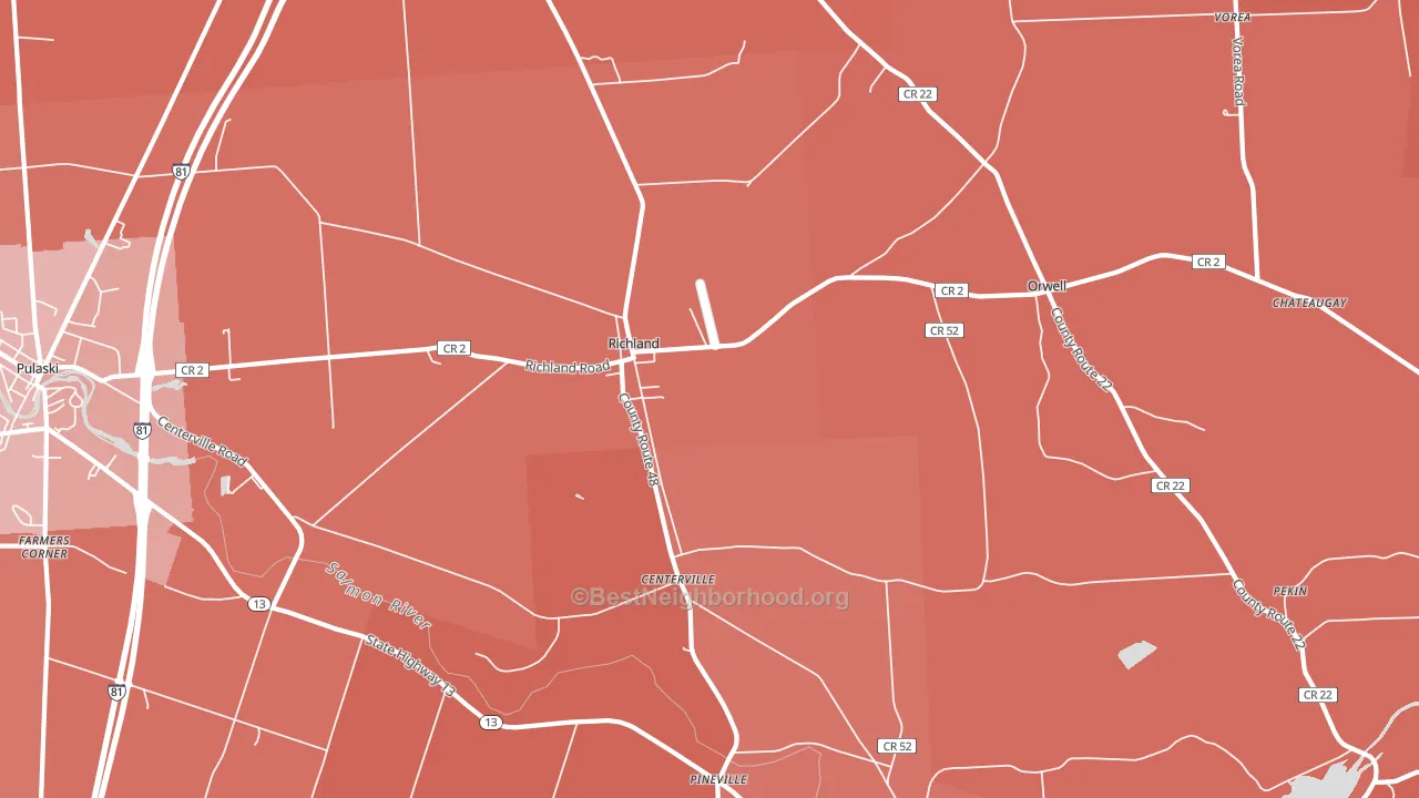 Orwell, NY block-group political-lean map