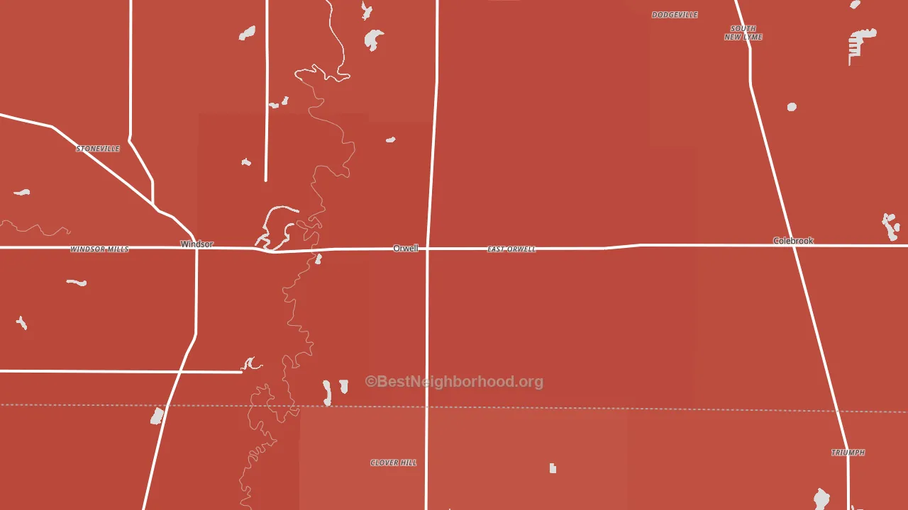 Orwell, OH block-group political-lean map