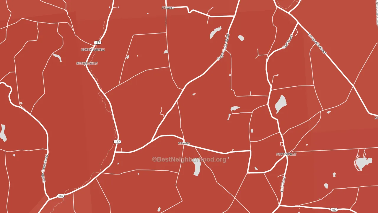 Orwell, PA block-group political-lean map
