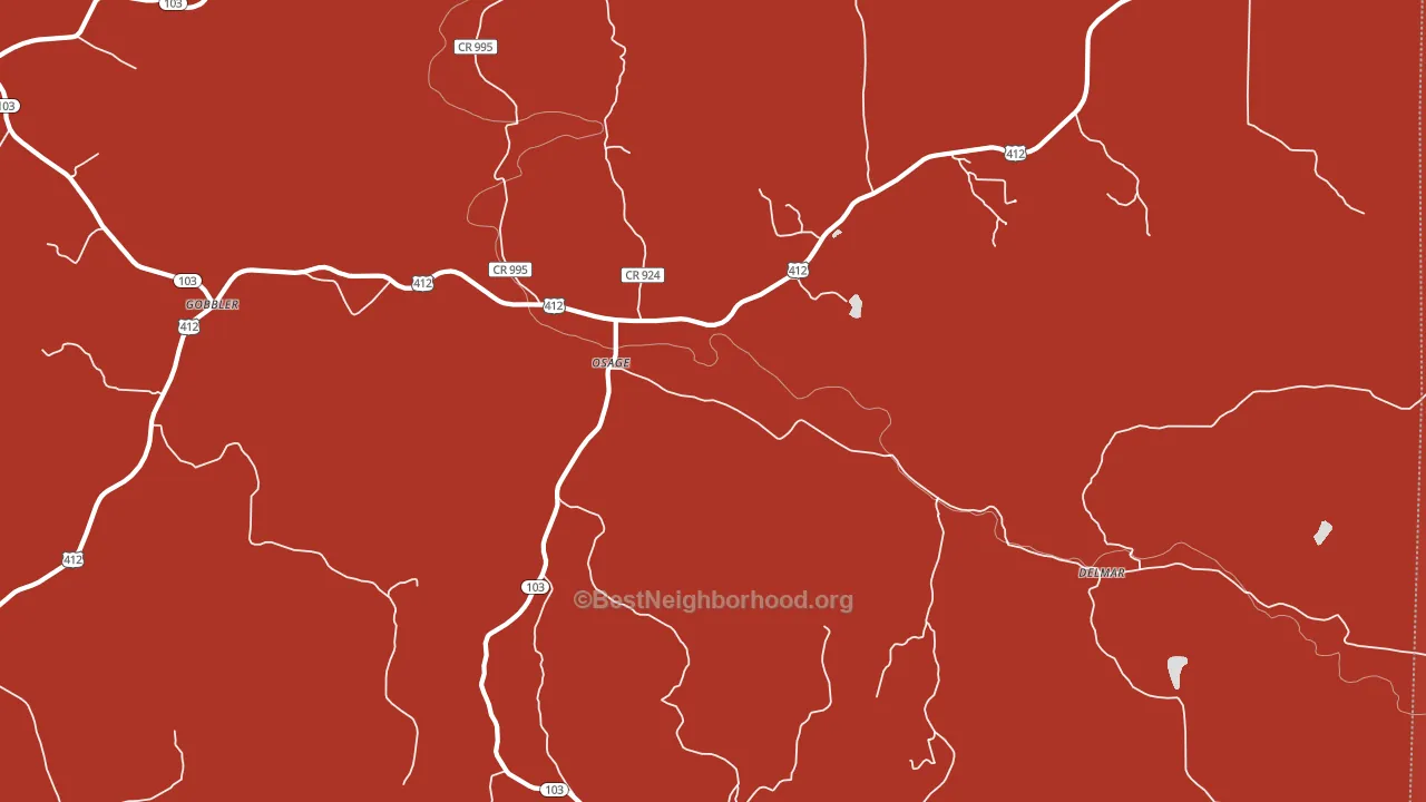 Osage, AR block-group political-lean map