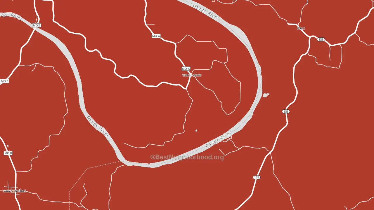 Osage Bend, MO block-group political-lean map