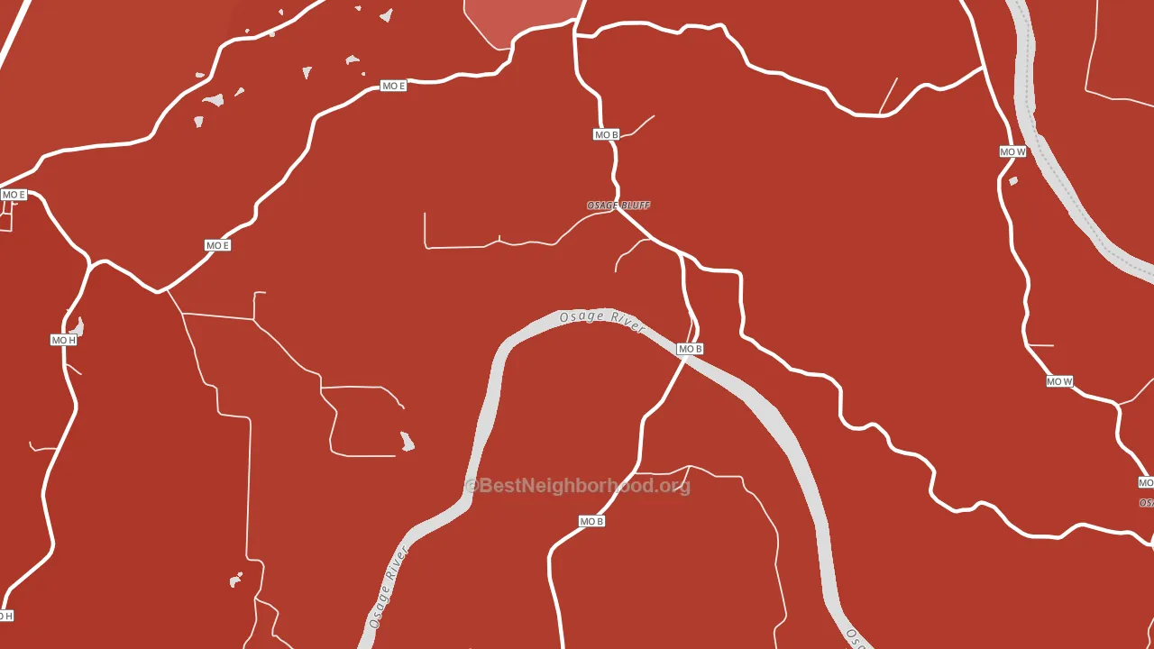 Osage Bluff, MO block-group political-lean map