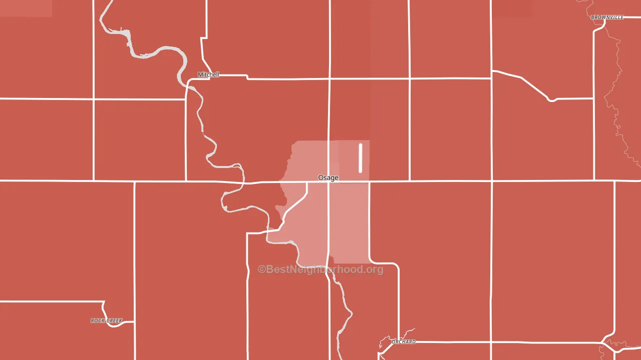 Osage, IA block-group political-lean map
