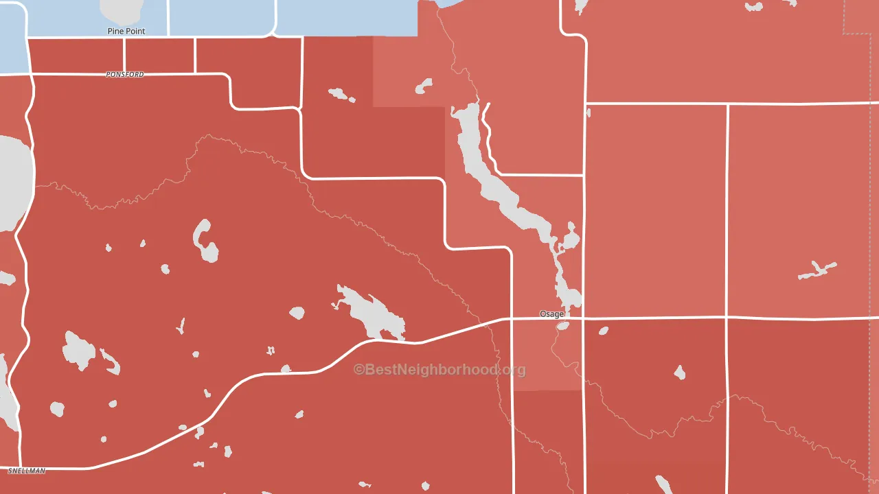 Osage, MN block-group political-lean map